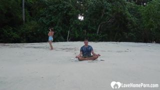 Svelte redhead teen Yuri Hamada on the beach looking adorable